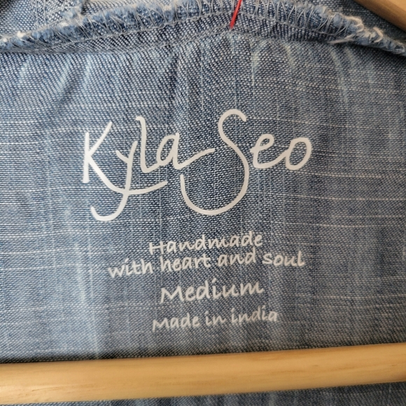 ANTHROPOLOGIE KYLA SEO Chambray Hooded Pull Over - Picture 7 of 7